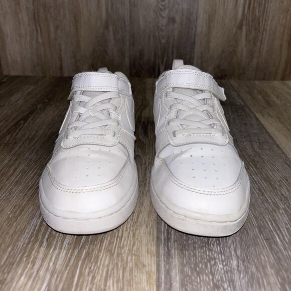 Nike Youth Court Borough Low Triple White Youth Size 3Y BQ5451-100 Sneaker Shoes - Picture 3 of 12